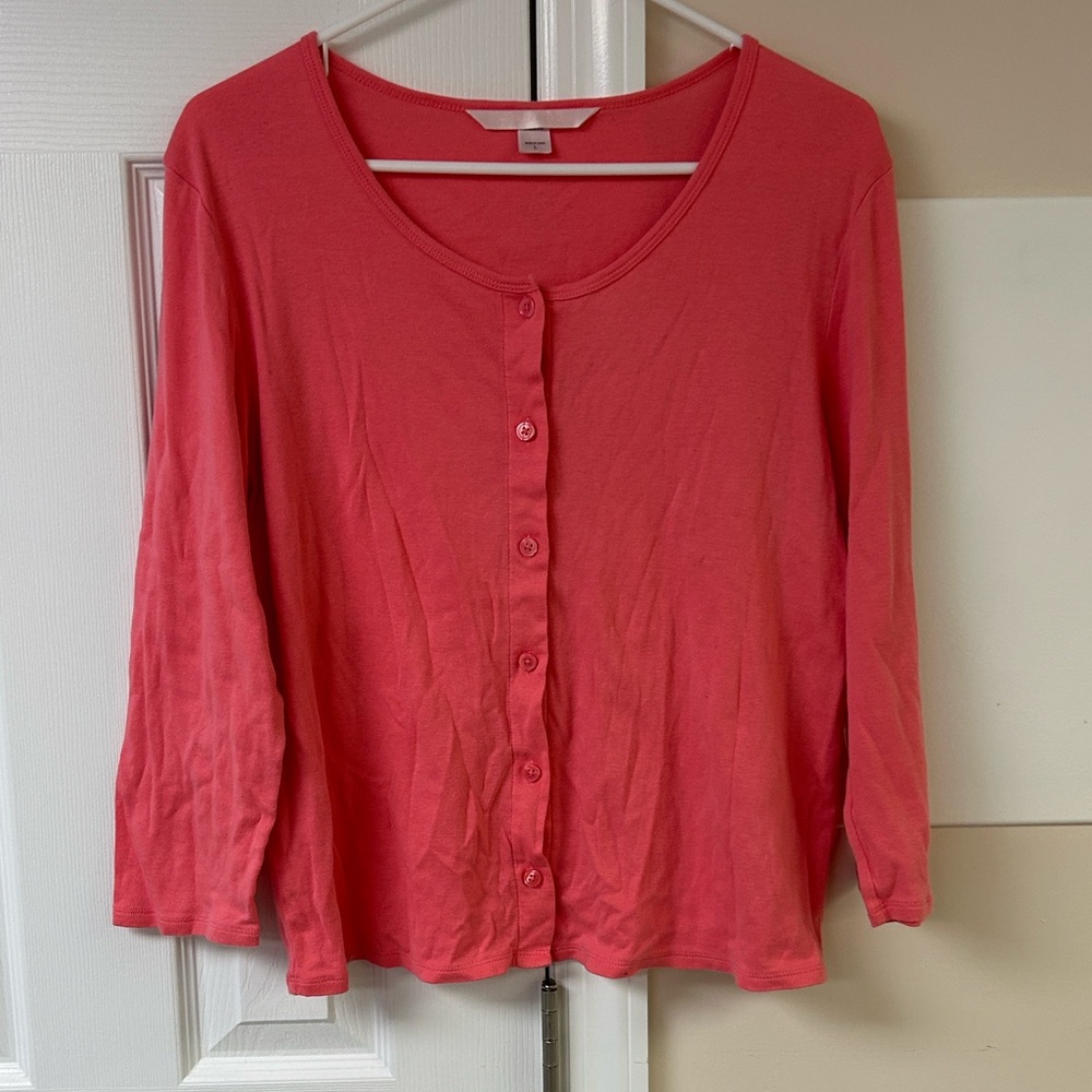 Vintage Victoria's Secret Coral Button-Down Lightweight Sweater Cardigan